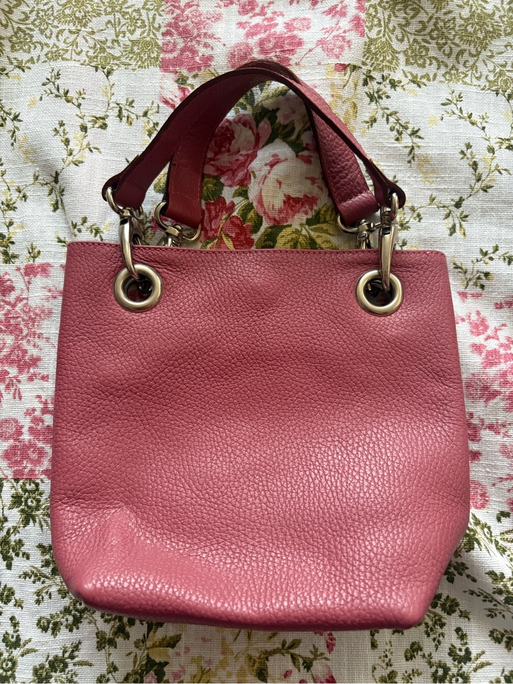 Women's Pink Leather Top-Handle Bag